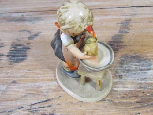 Vintage Goebel Hummel Figurine, West Germany, Doll bath, No.319, 1964 to 1972, 12cm