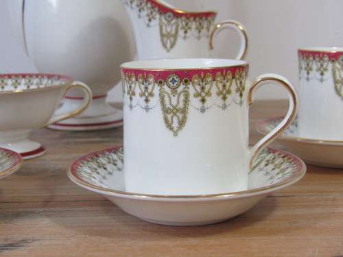 Rare vintage Royal Doulton Coffee set, Tivoli, 1920's to 30's 11 piece, serves 4, prestine condition