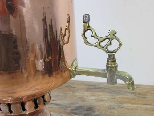 Large antique Copper and Brass Samovar, stamped, late 1800's, 40cm high - low shipping