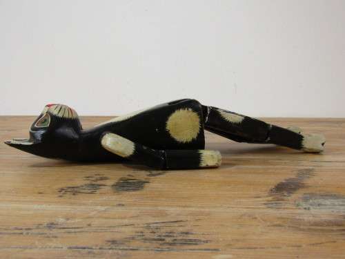 Vintage classic wooden articulated Cat toy, possibly 40's or 50's, 36cm