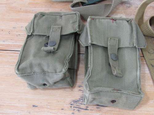 Job lot of SADF military webbing items, 2 x pouches, straps and belts, excellent condition