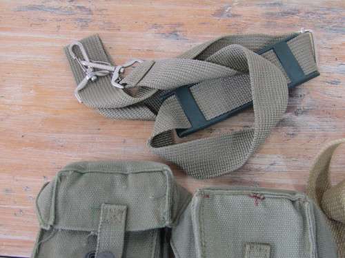 Job lot of SADF military webbing items, 2 x pouches, straps and belts, excellent condition