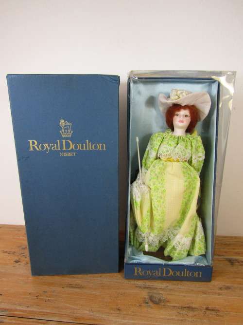 Vintage Royal Doulton Nisbet porcelain figurine Doll in original box 36cm tall, Mint condition, rare