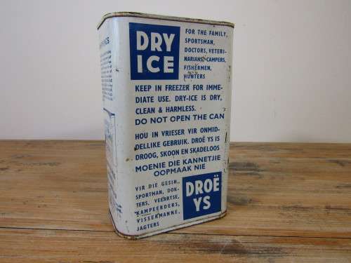 Vintage Can Of Dry Ice tin with content, Kand-kold, 11cm x 7cm x 17cm