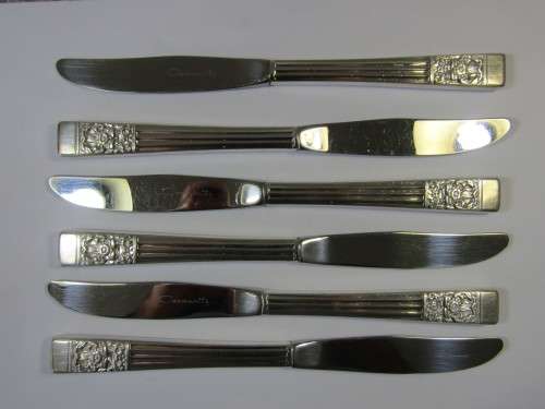 Vintage Oneida Community silverplated 1936 Art Deco Knives, excellent condition, others available