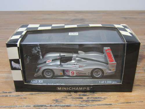 Collectable metal die cast scale model car, Minichamps Audi R8 2003 Sebring 12h ,1:43, mint in box