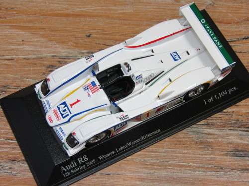 Collectable metal die cast scale model car, Minichamps Audi R8 Sebring 2005,1:43, mint in box