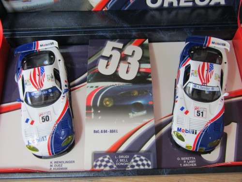 Fly slot car Set, Chrysler Viper GTS-R, Team Oreca, 24hrs Le Mans 1998, set of two Scalextric cars