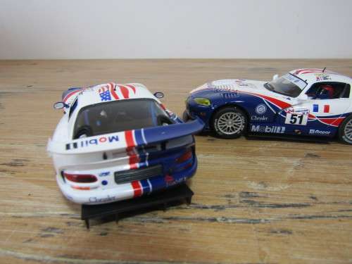 Fly slot car Set, Chrysler Viper GTS-R, Team Oreca, 24hrs Le Mans 1998, set of two Scalextric cars