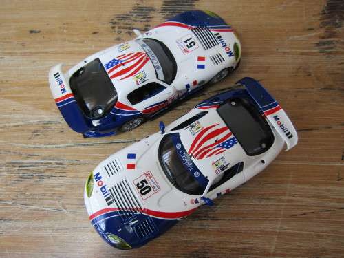 Fly slot car Set, Chrysler Viper GTS-R, Team Oreca, 24hrs Le Mans 1998, set of two Scalextric cars