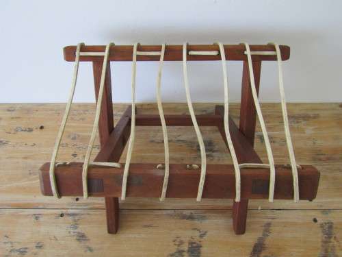 Vintage foldable Riempies Chair, stool, excellent condition