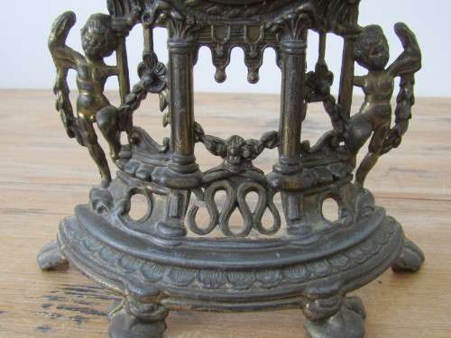 Antique brass Mantle Clock, made in West Germany, AGDA, working, 23cm tall