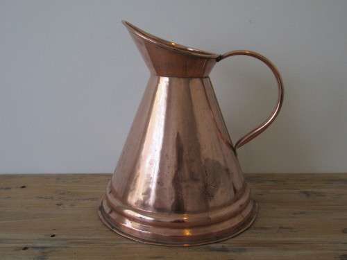 Large vintage Copper water pitcher, teardrop shape, excellent condition, 33cm x 30cm