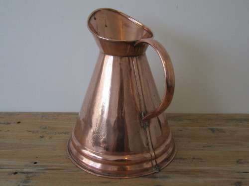 Large vintage Copper water pitcher, teardrop shape, excellent condition, 33cm x 30cm