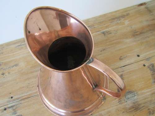 Large vintage Copper water pitcher, teardrop shape, excellent condition, 33cm x 30cm