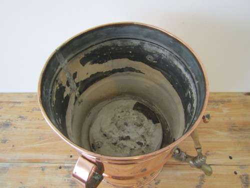 Copper and brass Urn, Butterworth productions, Durban, 40cm