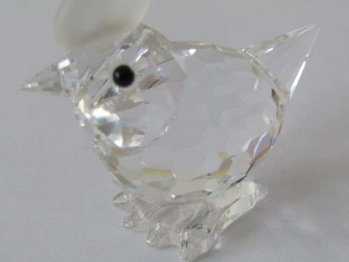 Swarovski silver crystal boxed Mini Hen ornament with certificate. Mint condition
