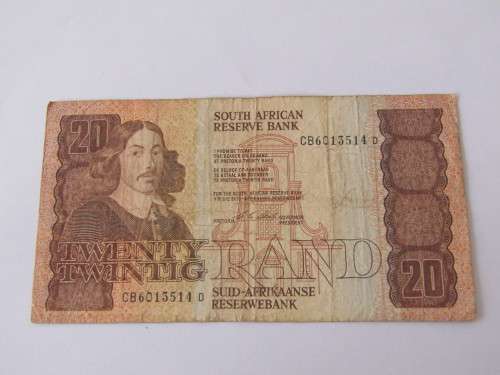 Old SA R20 Bank note, CL Stals, CB series, excellent condition