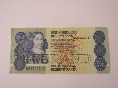 Old SA R2 bank note, de Kock, GS series, excellent condition