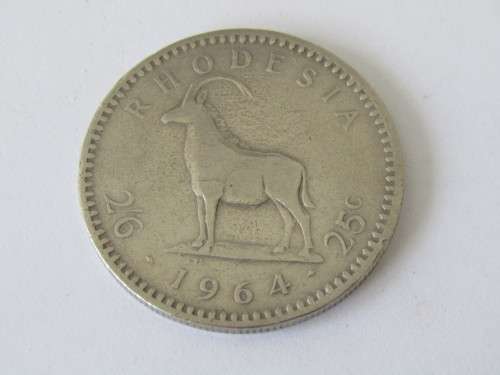 1964 Rhodesia 25c Coin