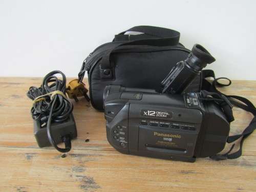 Vintage Panasonic Video recorder with charger and bag