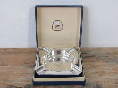 Vintage boxed solid Silver hall marked Ashtray, mint condition, 52 grams, 2 available