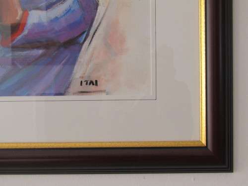 Original Vangani Itai mixed media on paper framed painting, 28cm x 41cm, excell investment (R4000)