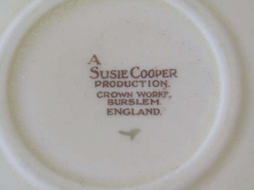 Susie Cooper Tea Trio's, casino shape, 10 available, bid per each, excellent condition