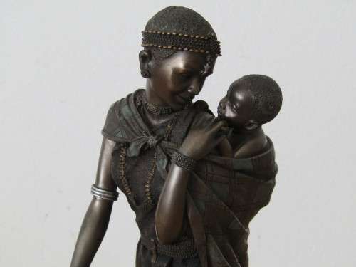 Bronzed resin Figurine, Maasai Kucha Early in the morning, limited world wide 1154/1500, 26cm, rare