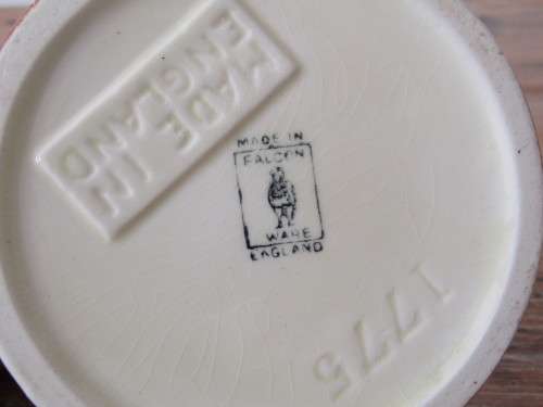 Falcon Ware ceramic beer Mug "Jolly good health", England, 12cm high, excellent condition, 2 avail