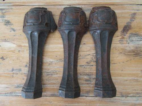 Large vintage matching cast iron / metal feet, 3 in the lot, +- 28cm tall, other similar available