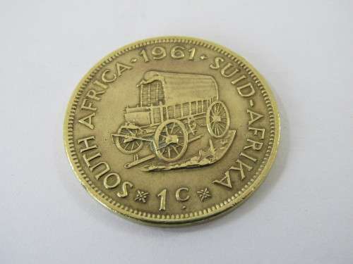 1961 1c South African Coin, excellent condition, many available
