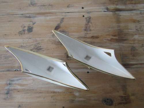 Pair Italian retro ceramic Vases or bowls, large 35cm long, stamped,  excellent condition (2)