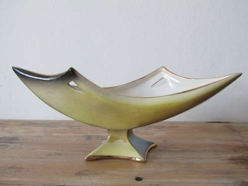 Pair Italian retro ceramic Vases or bowls, large 35cm long, stamped,  excellent condition (2)