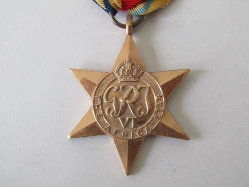 WW2 Africa Star medal, awarded to S.R. Carine