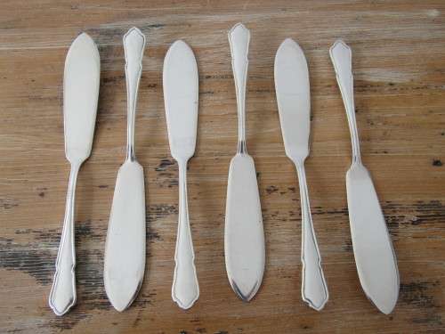 Set of 6 vintage Eetrite silverplated A1 Dubarry Fish Knifes, 20.5cm, others available
