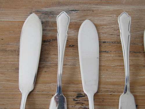 Set of 6 vintage Eetrite silverplated A1 Dubarry Fish Knifes, 20.5cm, others available