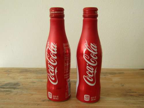 2 x Collectable Coca Cola 251ml alluminium bottles, sealed and full, others available