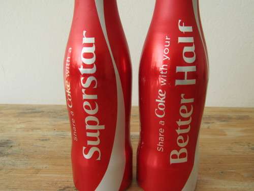 2 x Collectable Coca Cola 251ml alluminium bottles, sealed and full, others available
