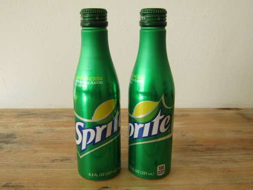 2 x Collectable Sprite 251ml alluminium bottles, sealed and full, others available