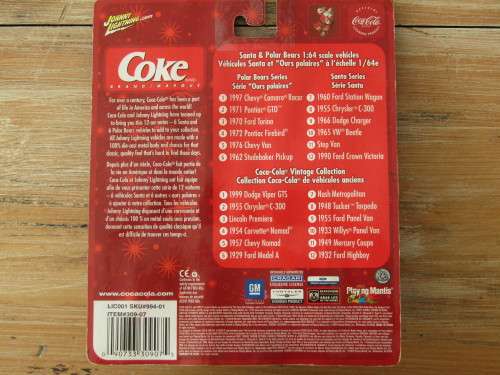 Vintage 2004 Johnny Lighting Coca Cola metal die cast scale model car, 1960 Ford S/W, 1/64, mint