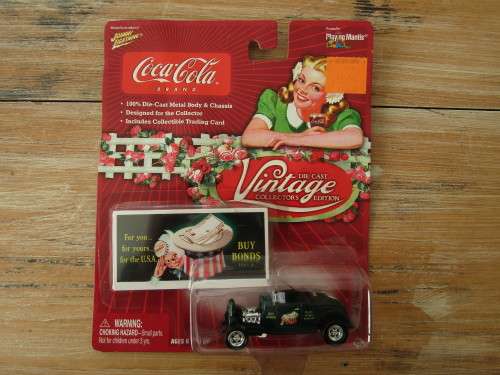Vintage 2004 Johnny Lighting Coca Cola metal die cast scale model car, 1932 Ford Highboy, 1/64, mint