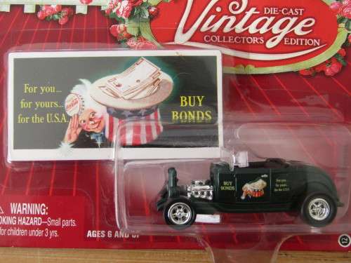 Vintage 2004 Johnny Lighting Coca Cola metal die cast scale model car, 1932 Ford Highboy, 1/64, mint