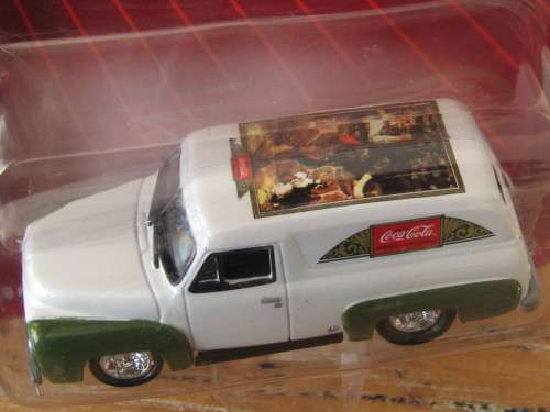 Vintage 2004 Johnny Lighting Coca Cola metal die cast scale model car, 1955 Ford Van, 1/64, mint