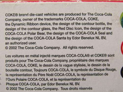Coca Cola metal die cast model car, Coke bottle Van, 2002 **No reserve Coca Cola auction now on**