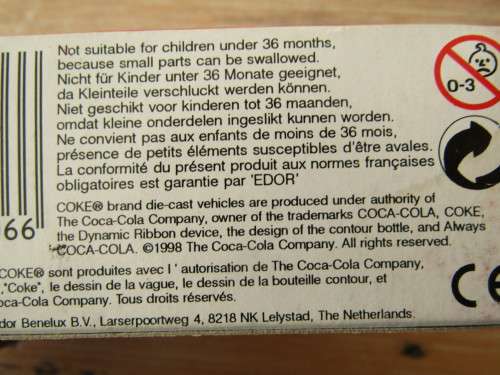 Coca Cola brand, Edocar metal die cast model, Porche Boxter, vintage 1998, mint, others available
