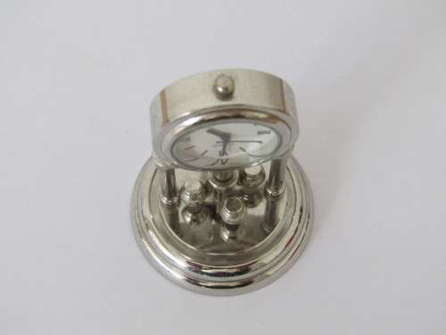 Vintage miniature Quartz desk clock, metal construction, 6cm high - others available