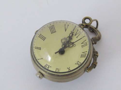 Lot of 2 x vintage miniature Quartz clocks, metal construction - others available