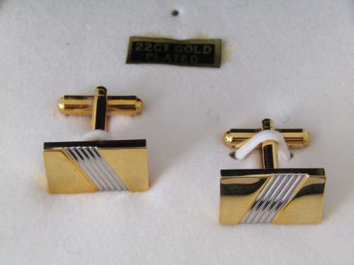 Boxed set of Tivoli 22ct gold plated Cufflinks **No reserve auction Now On at Port no.5**