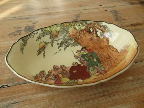Royal Doulton "Under the greenwood tree" oval porcelain Bowl, D6094, 27.5cm x  21cm, excellent cond